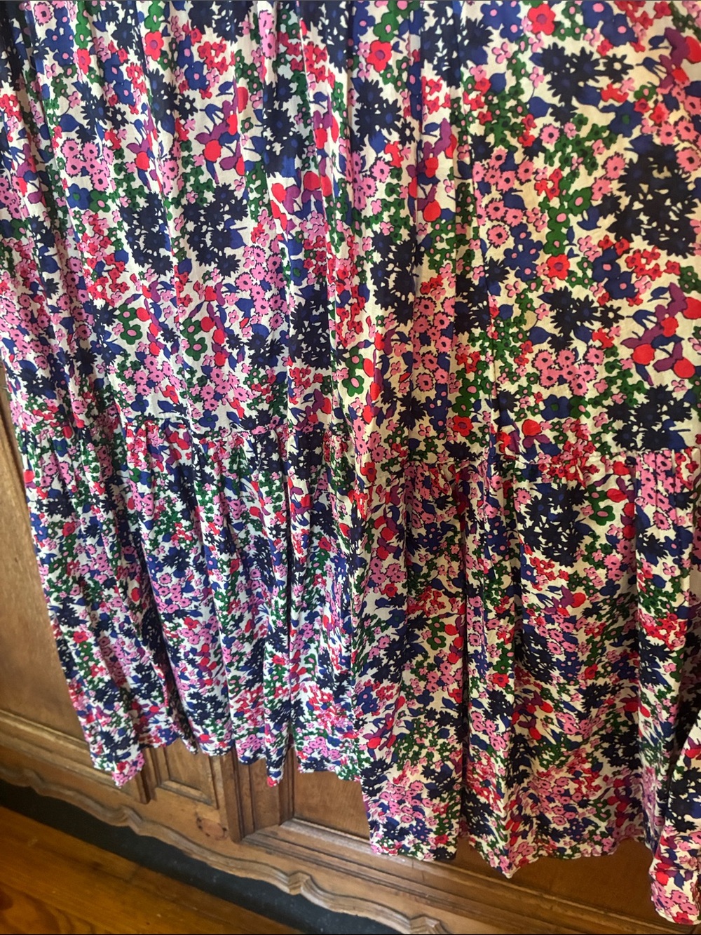 J. Crew Smocked Tiered dress in watermark floral print - Picture 4 of 8